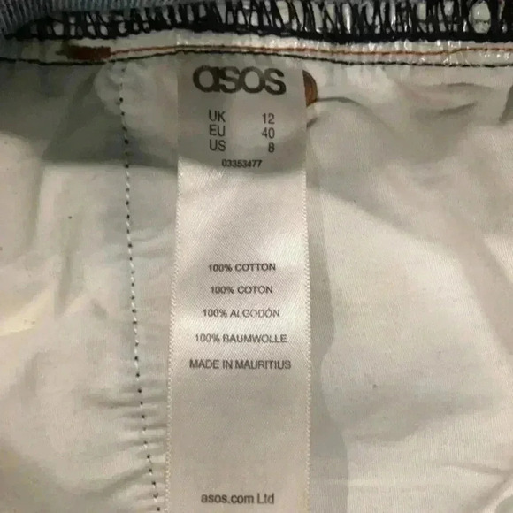 ASOS high rise ripped jean shorts in size 8 - Picture 5 of 5